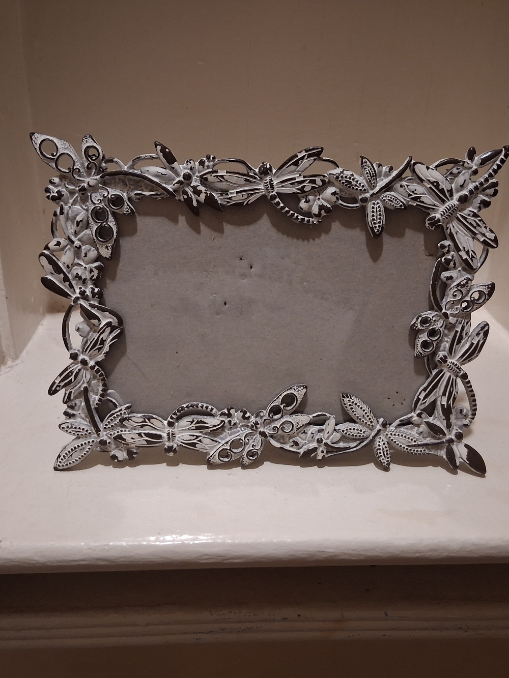Vintage Ornate Distressed Dragonfly Picture Frame